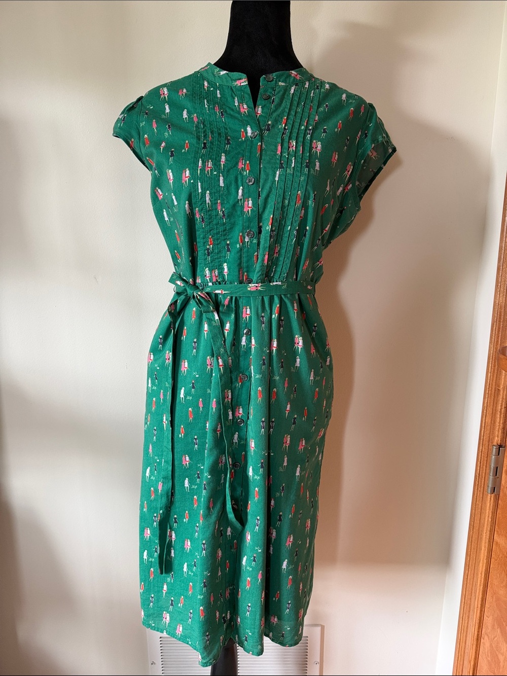 Boden Emerald Green Tennis Print Midi Dress - Picture 6 of 9